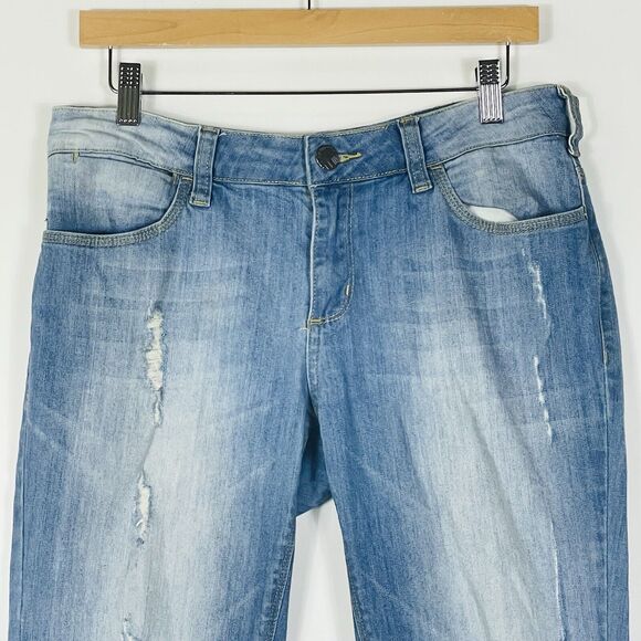 Carlos Miele Light Wash Distressed Destroyed Skinny Jeans Womens 44 Medium Large - Picture 2 of 10